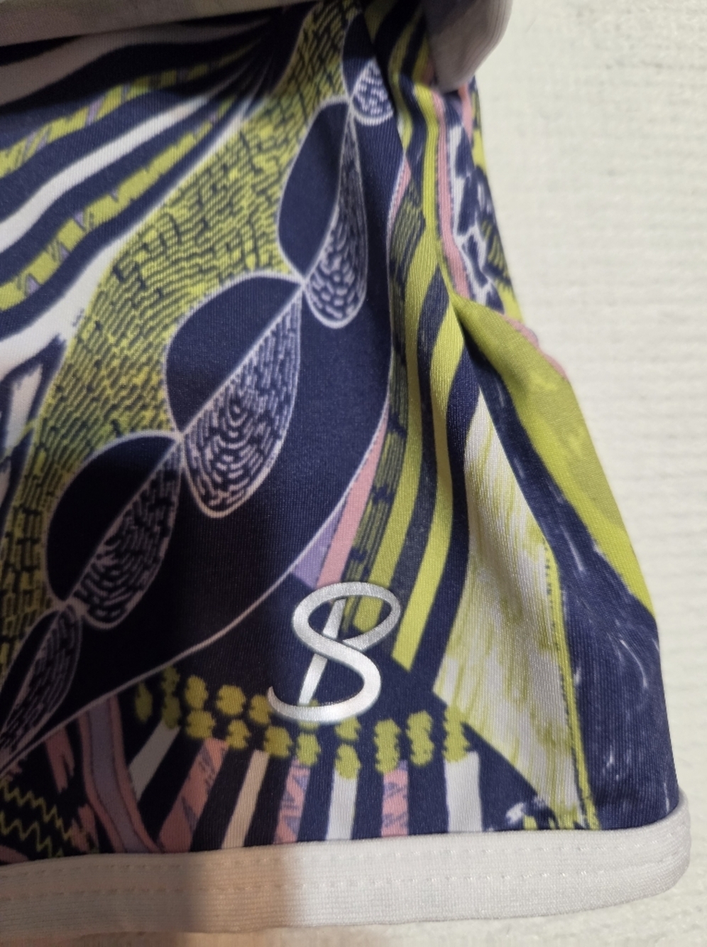 Sofibella Women’s Printed A-Line Skort in Navy, Yellow & Pink. Sz L - Picture 5 of 9